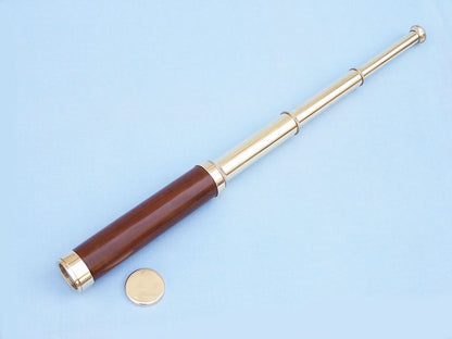 Deluxe Class Solid Brass - Wood Admiral's Spyglass Telescope 25"" w/ Rosewood Box