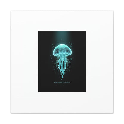 Bioluminescent Jellyfish Art Canvas | Deep Sea Aesthetic, Neon Glow