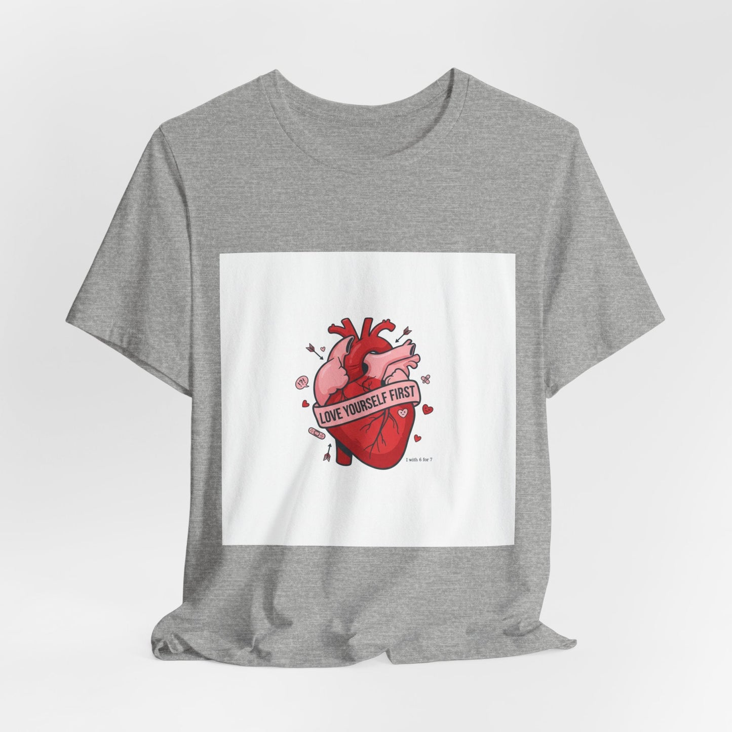 Love Yourself First Tee | anti love graphic, edgy heart shirt