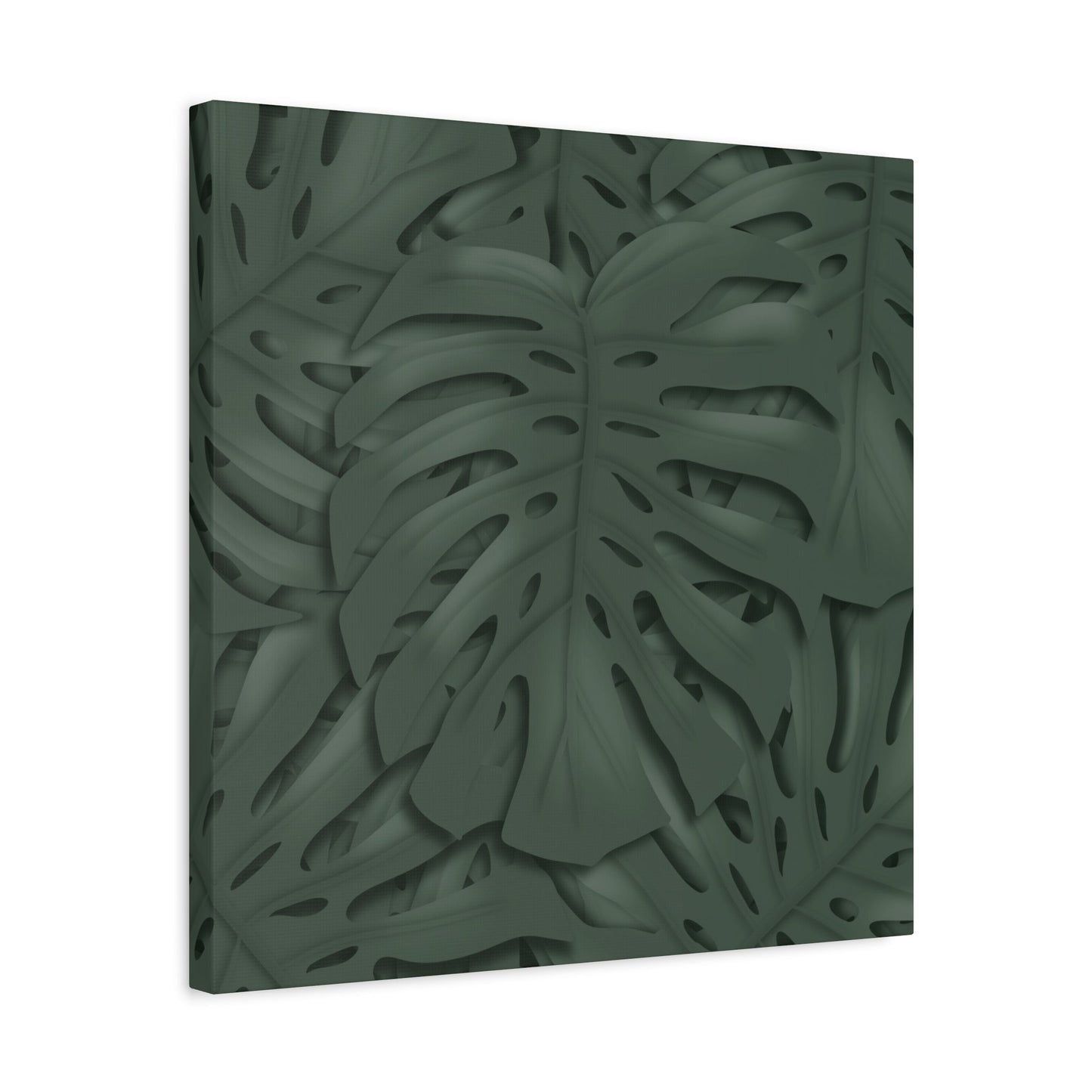 Deep Green Monstera Canvas Print – Botanical Wall Art