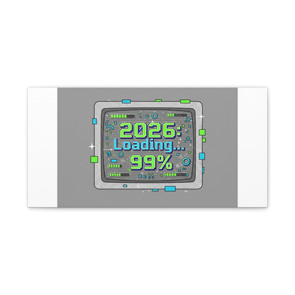 2026 Loading 99% Canvas | NYE countdown, retro system interface
