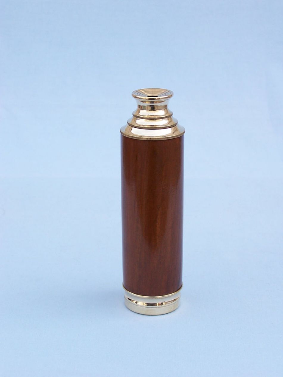 Deluxe Class Solid Brass - Wood Captain's Spyglass Telescope 15"" w/ Rosewood Box