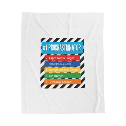 #1 Procrastinator Velveteen Plush Blanket | Top-List Ranking Graphic