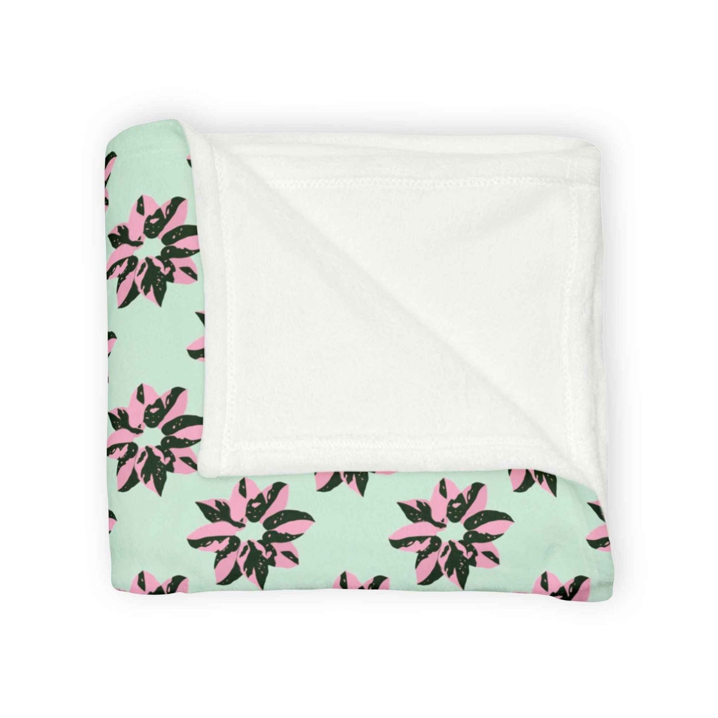 Pink Princess Philodendron Pattern Cozy Fleece Throw Blanket