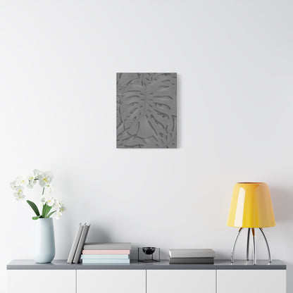 Grey Monstera Canvas Print – Botanical Wall Art
