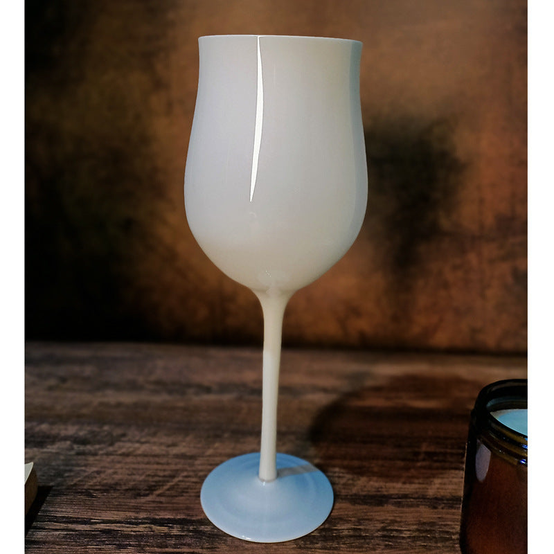 Vintage Glass Black Goblet Handmade High-end