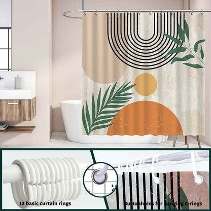 Abstract Shower Curtain Bohemian Arch Sun