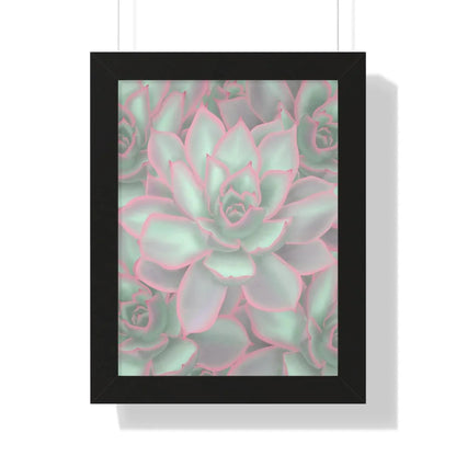 Echeveria Violet Queen Succulent Pattern Framed Print – Botanical Wall Art