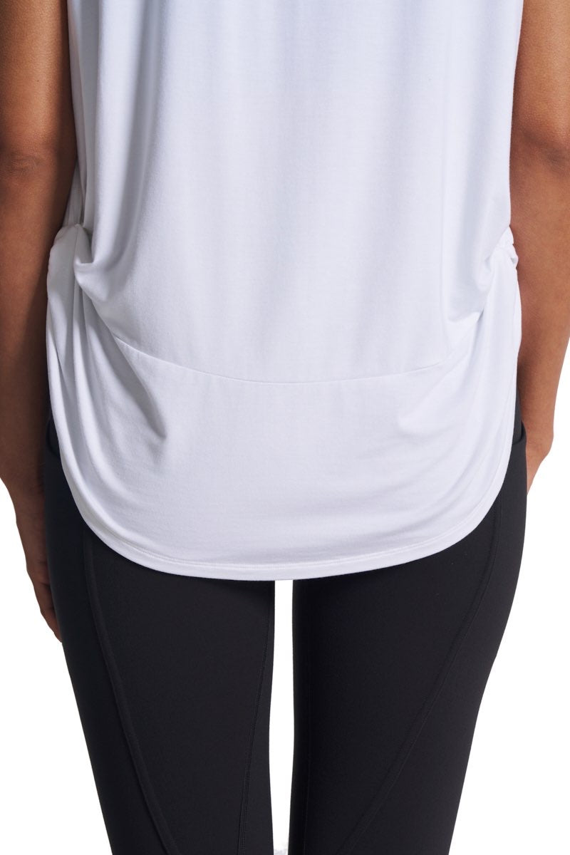 Women's Supine Twist Yoga Tank | White