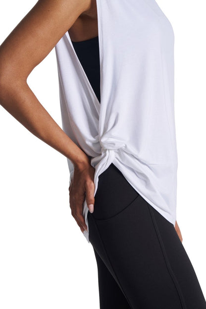 Women's Supine Twist Yoga Tank | White