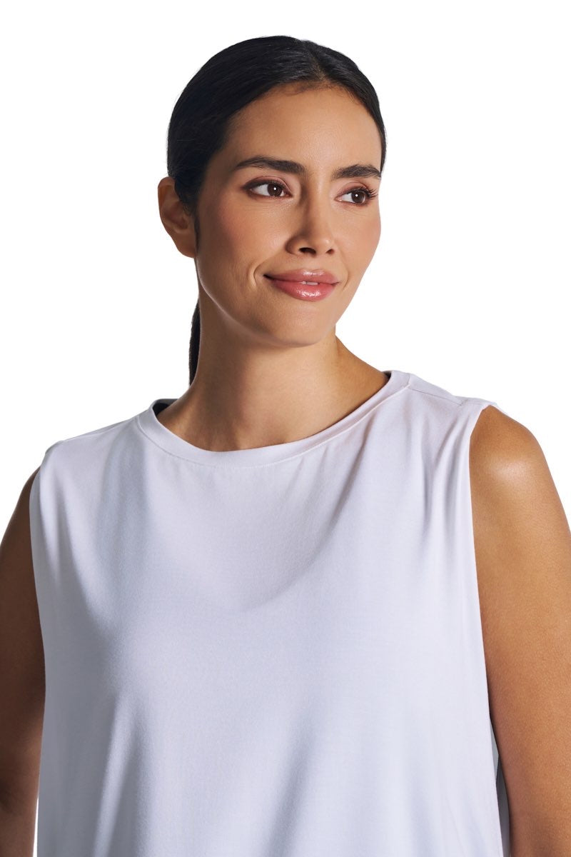 Women's Supine Twist Yoga Tank | White