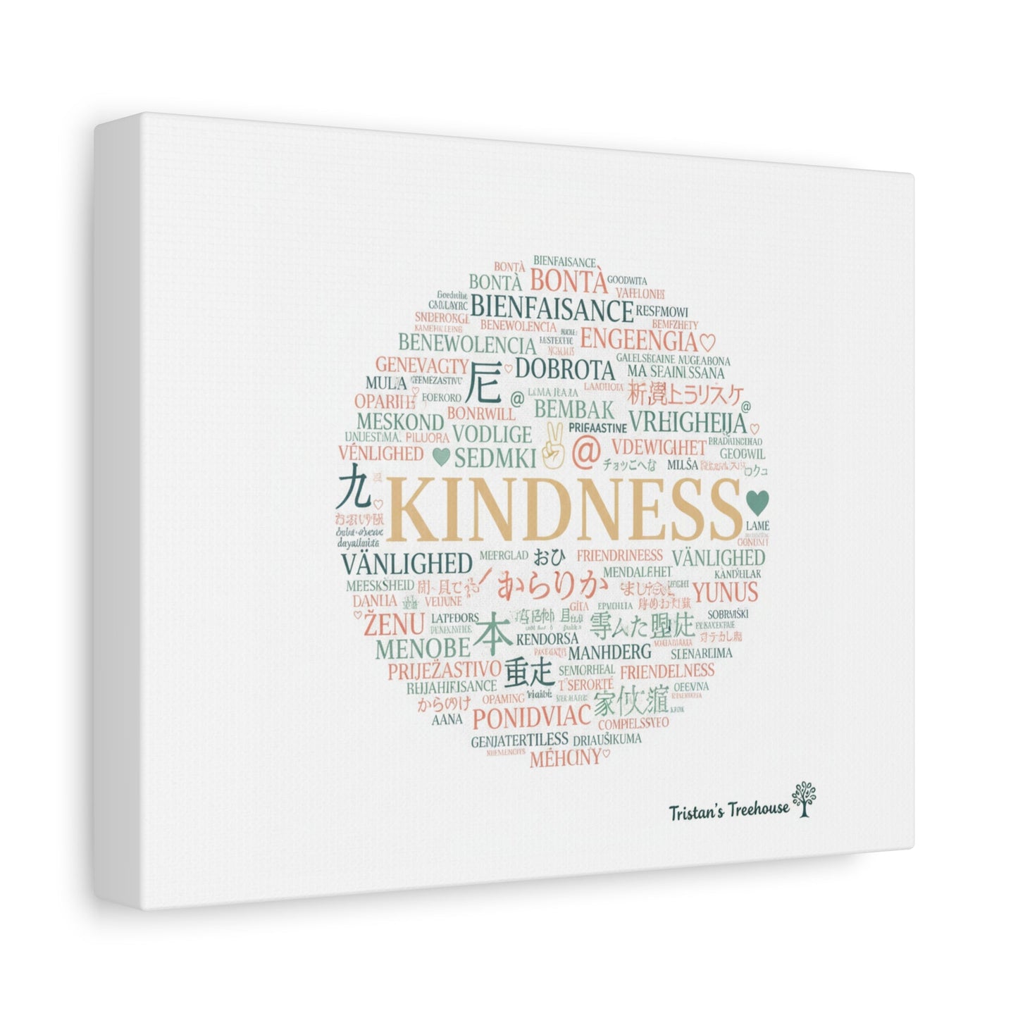 Kindness Word Cloud Canvas | Fresh Start Minimalist Wall Art