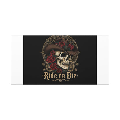 Ride or Die Skull Canvas | Western Skull Art, Gothic Americana