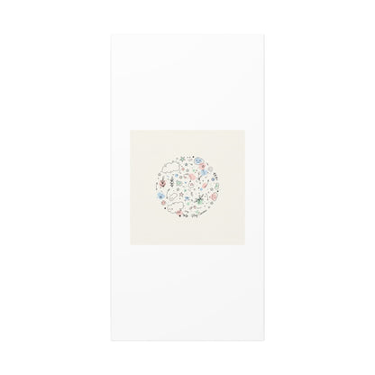 Doodle Circle Line Drawing Matte Canvas, Hand-Drawn Sketch Art
