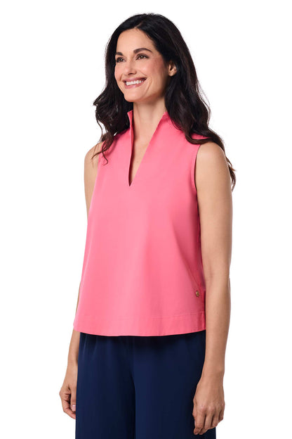 Women's Cape Coral Stand Collar Blouse | Sunkist Coral