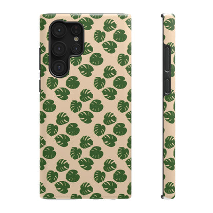 Monstera Pattern Phone Case – Dual Layer Protective Cover