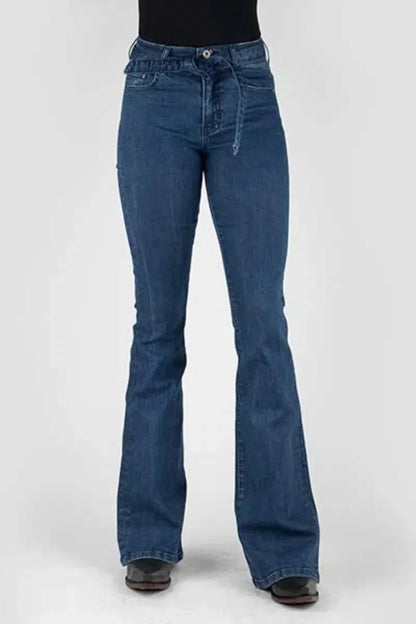 Stetson 921 High Waist Flare Fit W/Belt - Women's Jeans