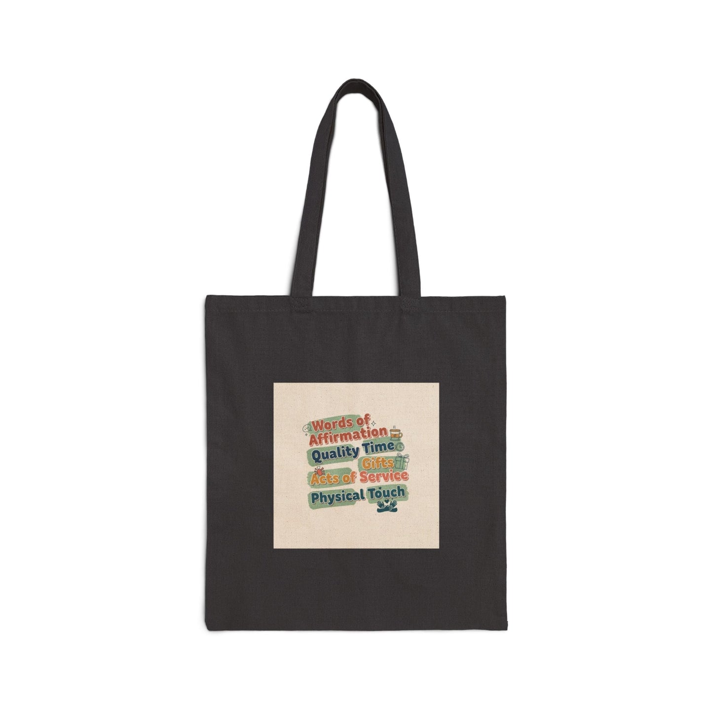 Love Languages Meme Tote | acts of snacks, quiet love canvas tote
