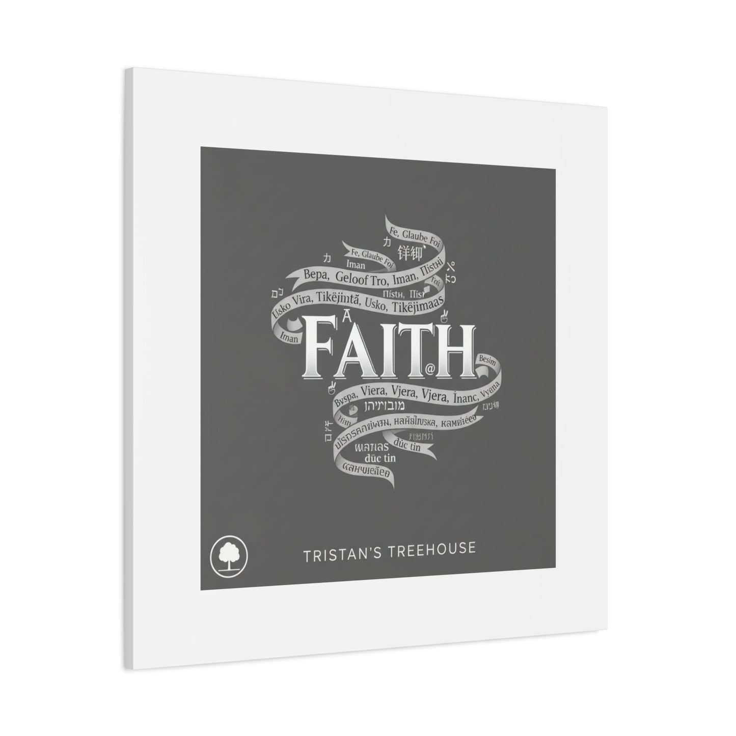 handwritten faith ribbon Canvas | sketch aesthetic, doodle design