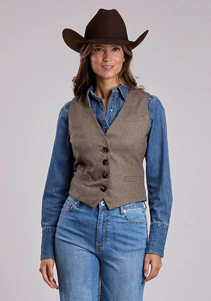 Stetson Herringbone Tweed - Women's Wool Vest