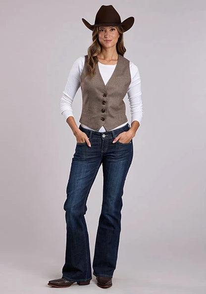 Stetson Herringbone Tweed - Women's Wool Vest