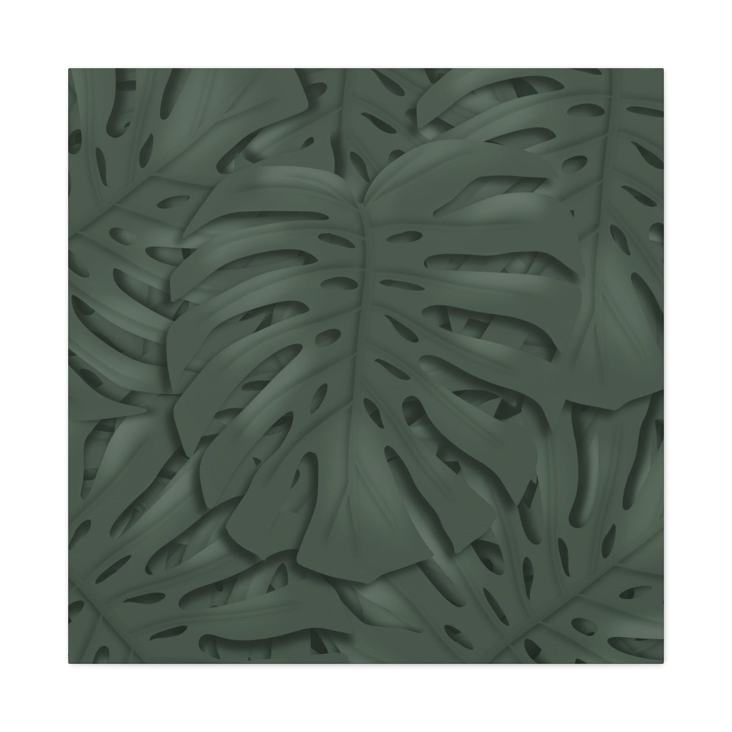 Deep Green Monstera Canvas Print – Botanical Wall Art