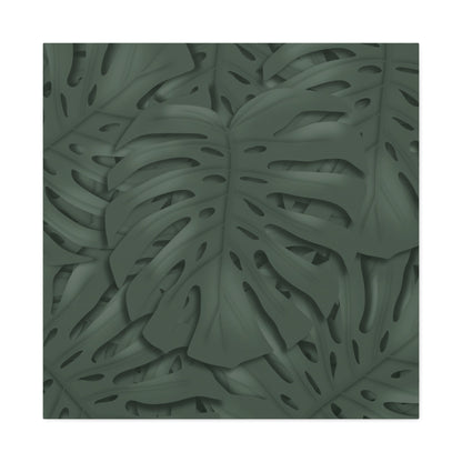 Deep Green Monstera Canvas Print – Botanical Wall Art