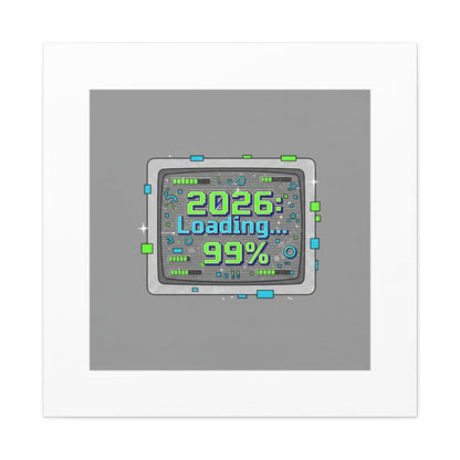 2026 Loading 99% Canvas | NYE countdown, retro system interface