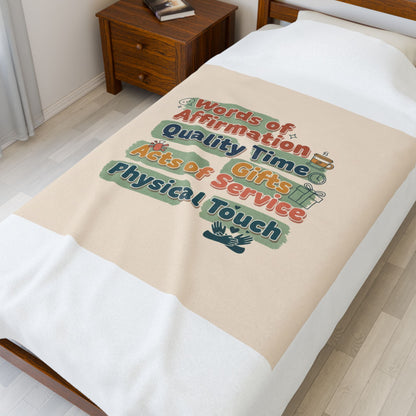 Love Languages Meme Plush Blanket | acts of snacks, quiet love