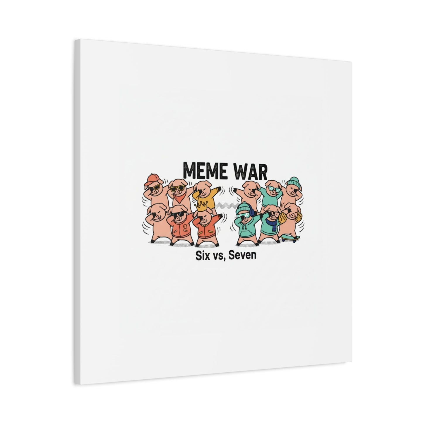 Meme War: Six vs. Seven Canvas Wall Art