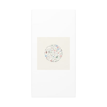 Doodle Circle Line Drawing Matte Canvas, Hand-Drawn Sketch Art