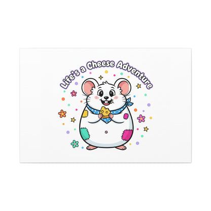 Life's a Cheese Adventure Canvas | Rodent-Core rat art print