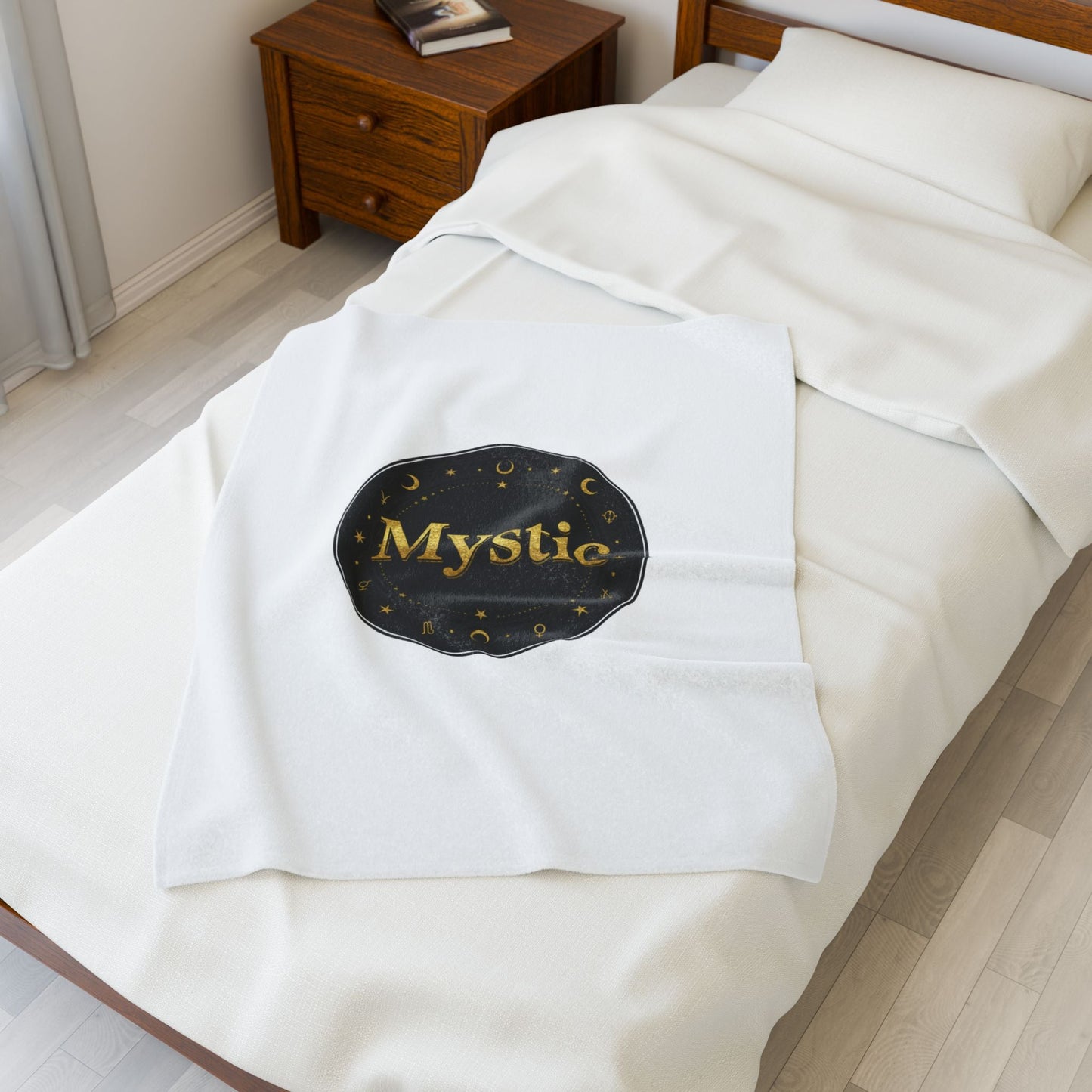 Mystic Circle, Velveteen Plush Blanket | Tarot & Occult Typography