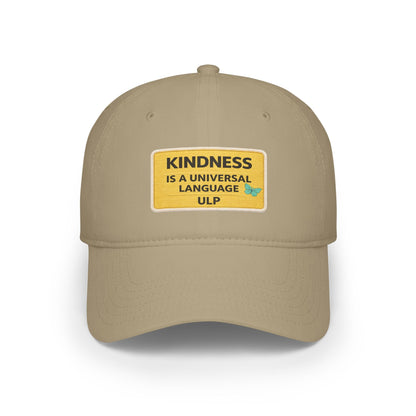 Kindness Is A Universal Language Patch Cap — Red Low Profile Baseball Hat