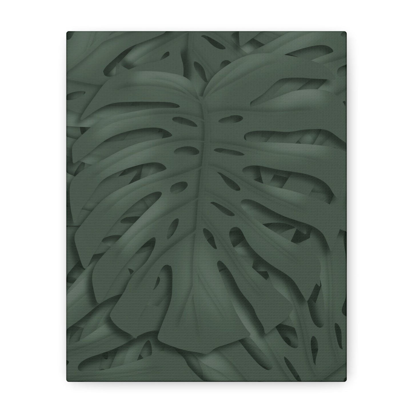 Deep Green Monstera Canvas Print – Botanical Wall Art