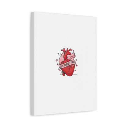 Love Yourself First Canvas, Hearts-with-a-Twist, Anti-Valentine Art