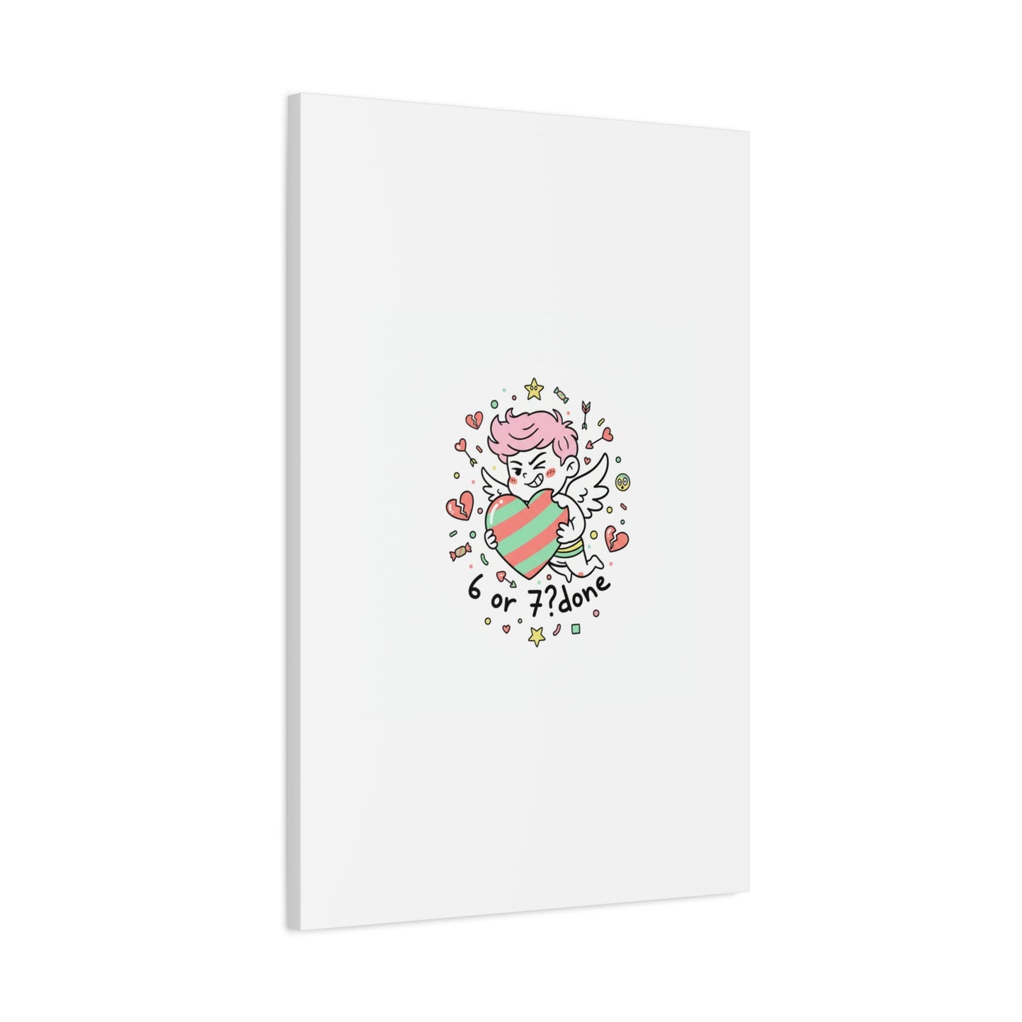 Weird Cupid heart illustration Canvas | Weird Valentine, quirky chaotic love
