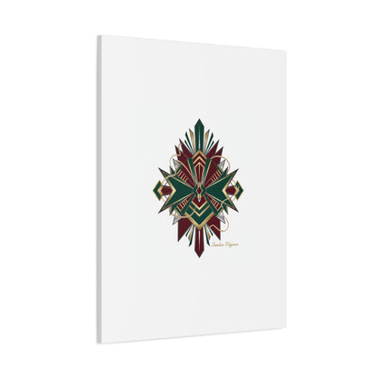 Art Deco geometric brass print Canvas | Neo-Deco chrome & gold fan motif