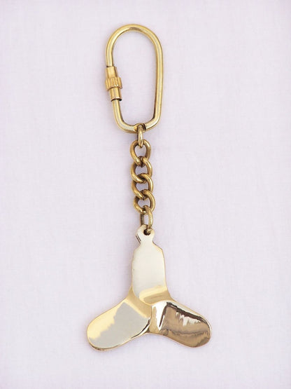 Solid Brass Titanic Propeller Key Chain 5""