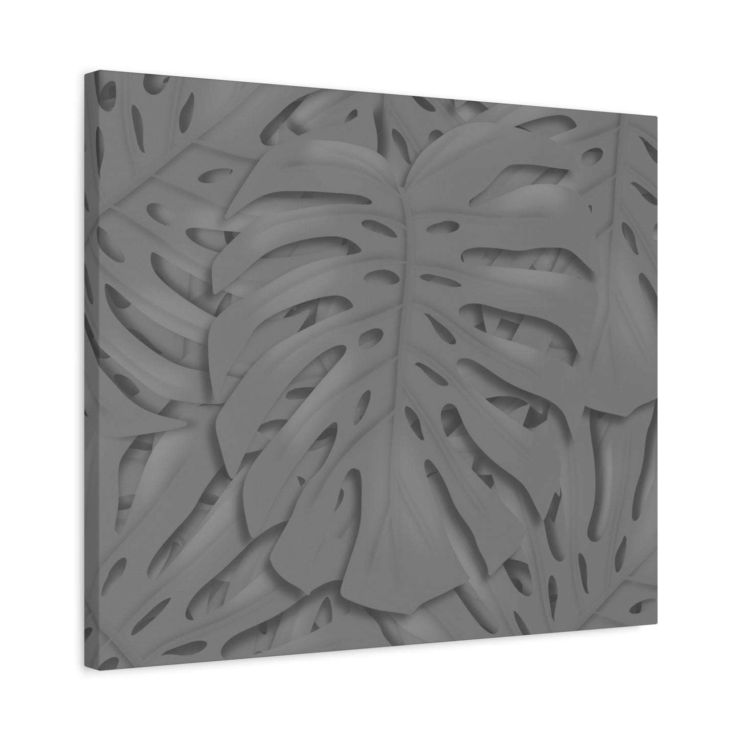 Grey Monstera Canvas Print – Botanical Wall Art