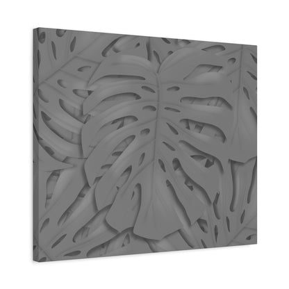 Grey Monstera Canvas Print – Botanical Wall Art