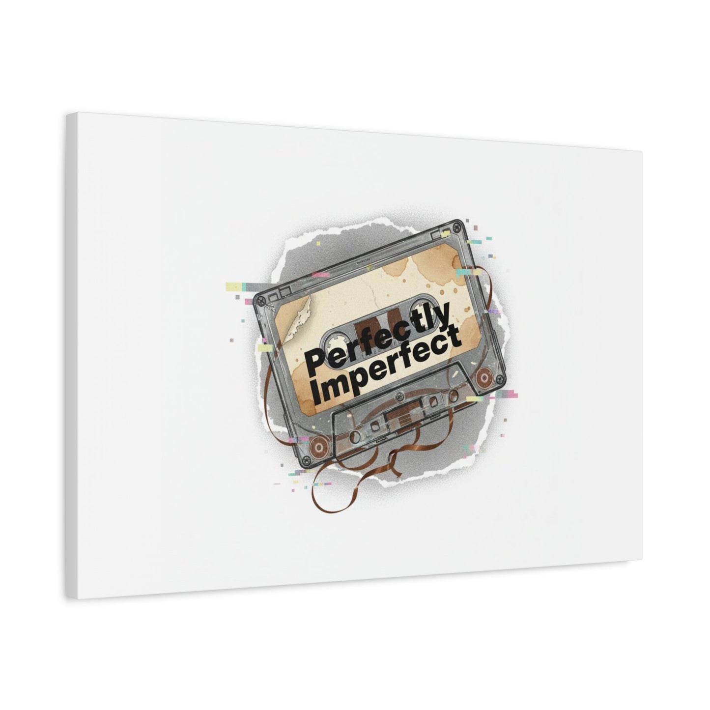 Perfectly Imperfect Cassette, Canvas Print | Analog Error, glitch art static