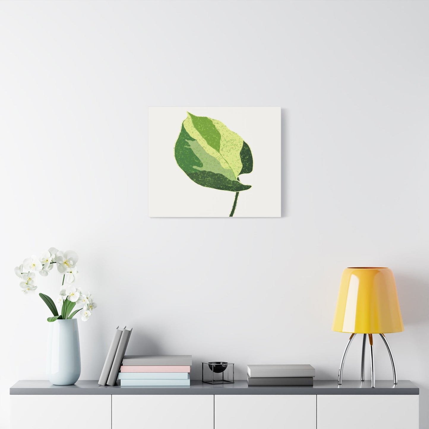 Manjula Pothos Illustrated Canvas Print – Botanical Wall Art