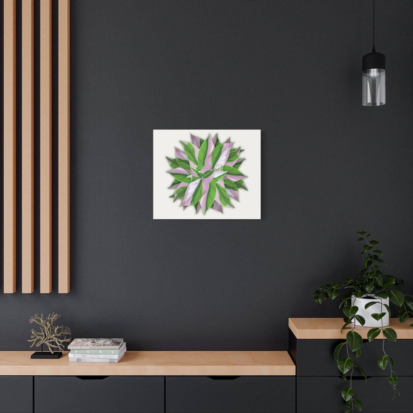 Syngonium Tricolor Pattern Canvas Print – Botanical Wall Art