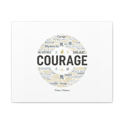 Courage Word Cloud Canvas | Fresh-Start Minimalism art print