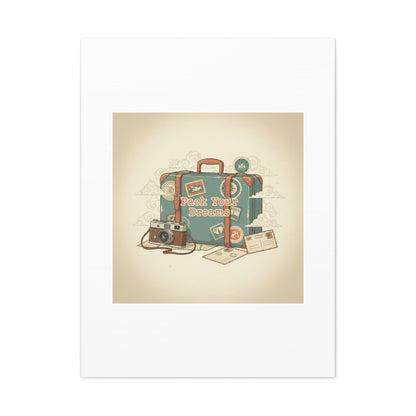 Pack Your Dreams Canvas | Retro Travel Postcard, Wanderlust Passport Stamp Art