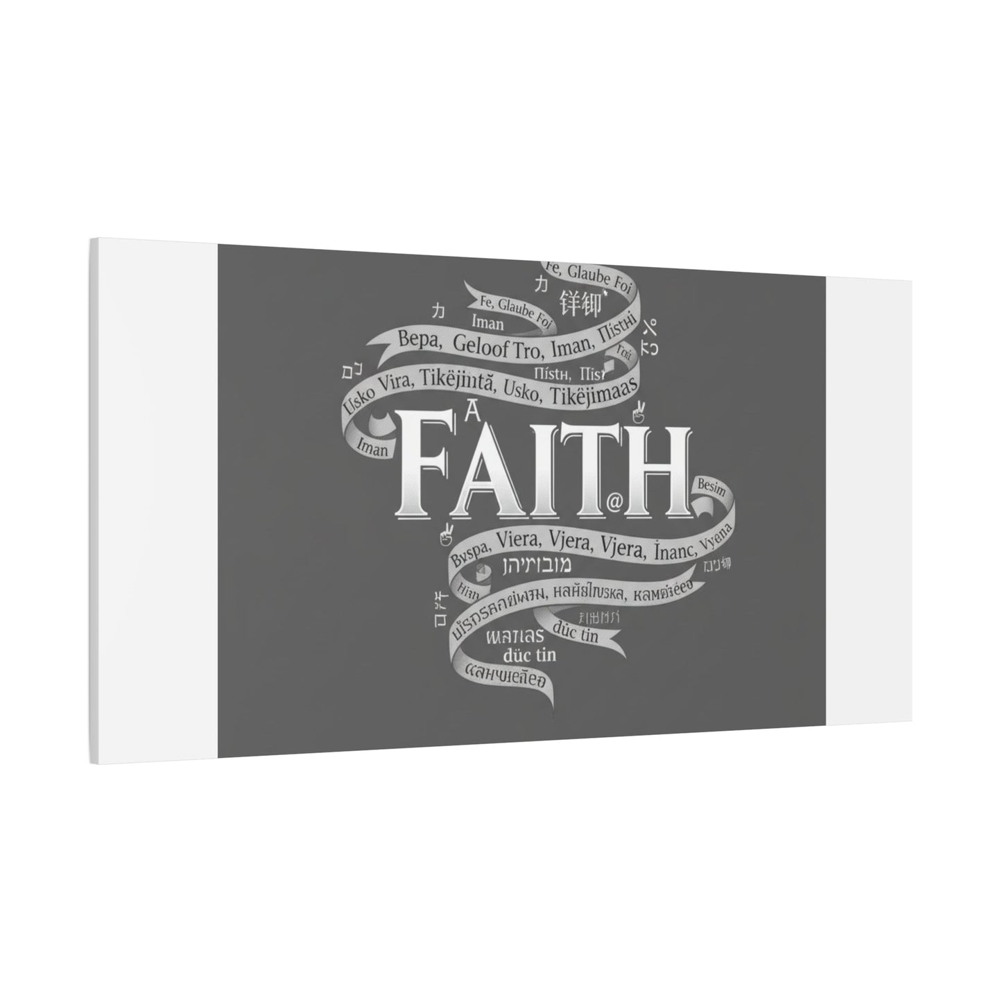 handwritten faith ribbon Canvas | sketch aesthetic, doodle design