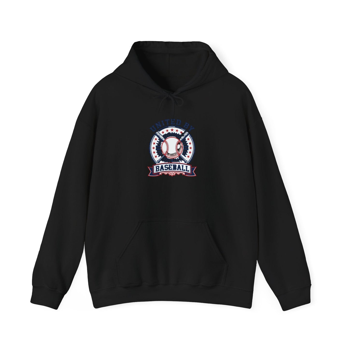 United by Baseball Hoodie | patriotic baseball graphic, vintage ballpark aesthetic