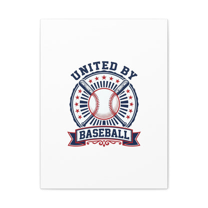 United by Baseball Canvas | Patriotic Baseball Graphic, Red White Blue Wall Art