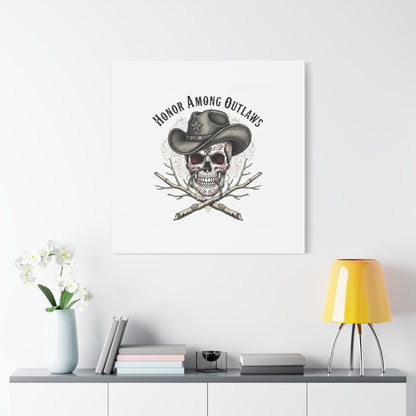 Honor Among Outlaws Canvas | Western Skull Art, Gothic Americana Desert Noir